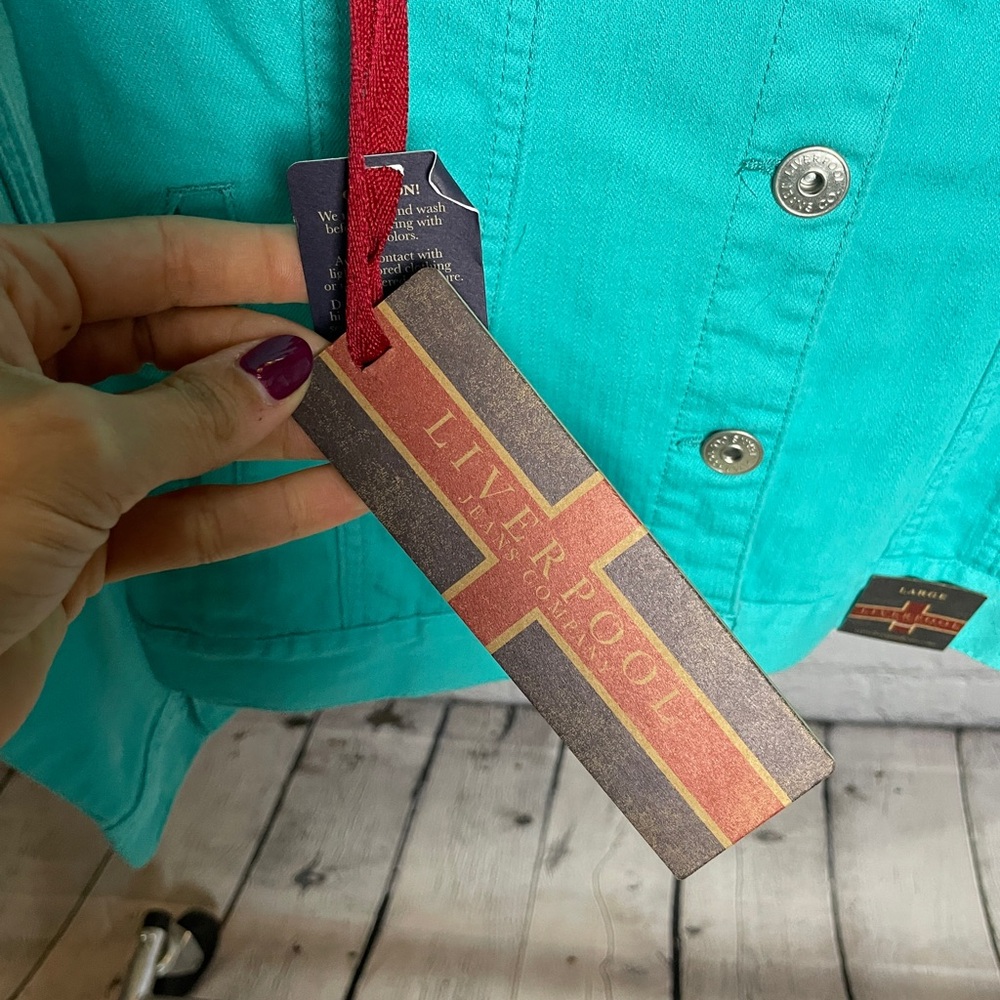 Liverpool Vibrant Turquoise/Teal Jean Jacket - Picture 4 of 4